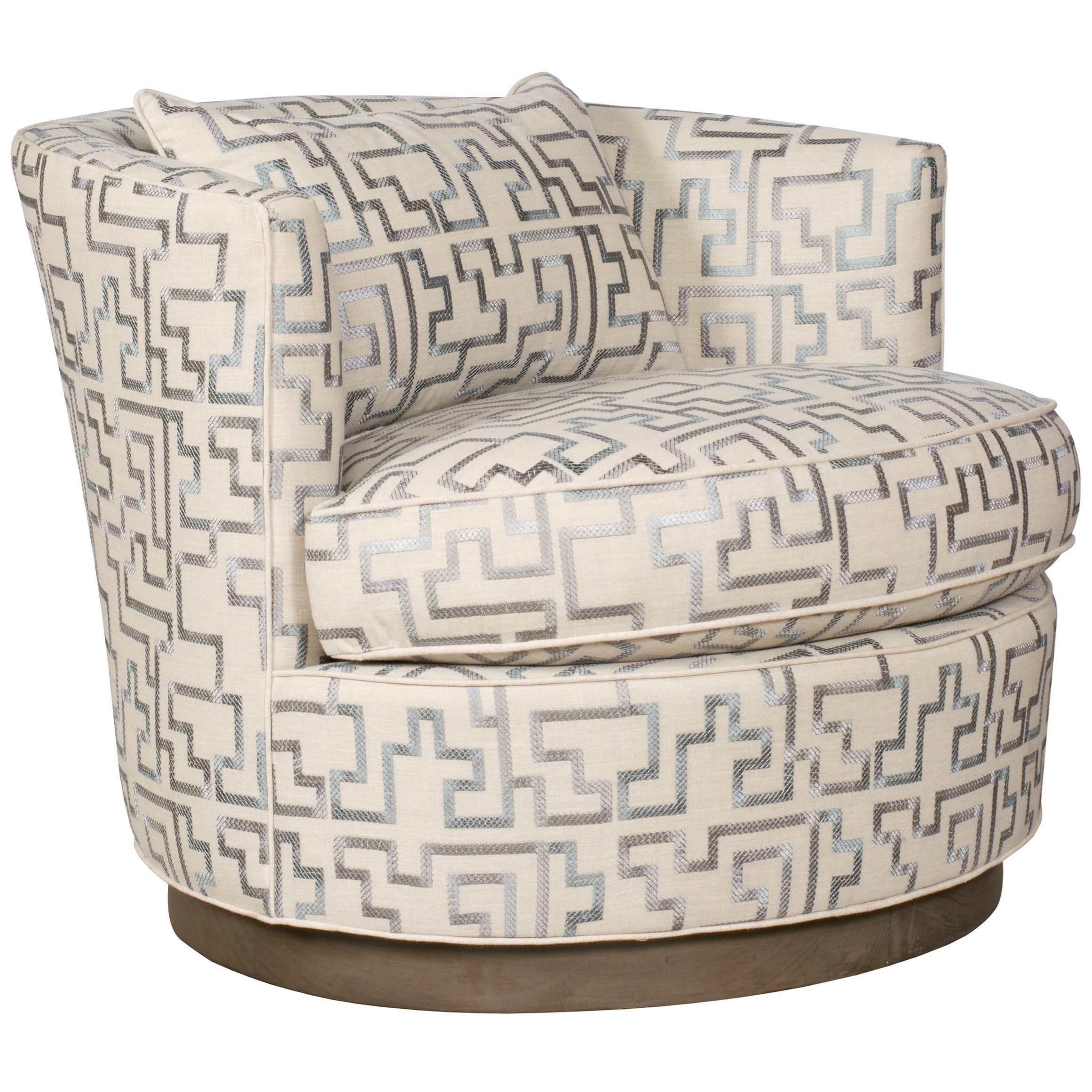 Vanguard Furniture Michael Weiss W195P SW Bernadette Swivel Chair with Wood Base Belfort Furniture Uph Upholstered Chairs